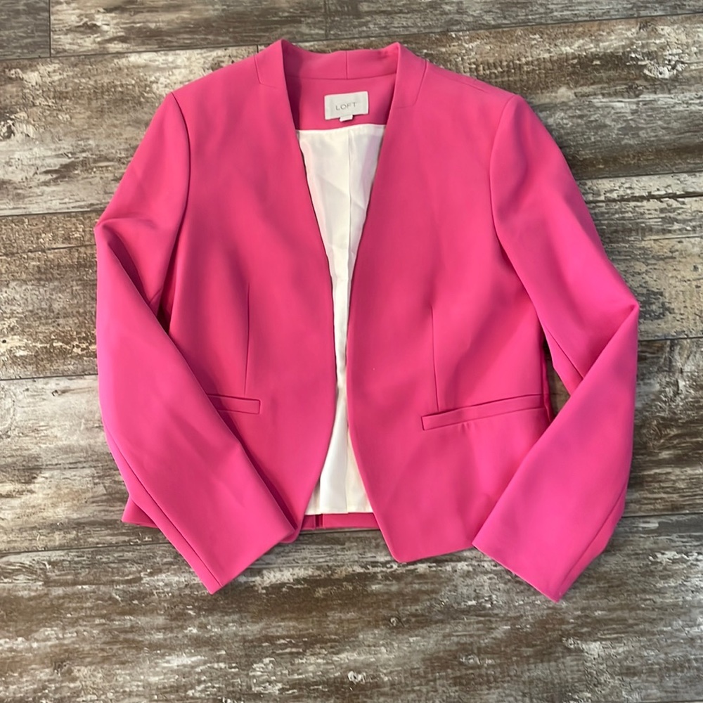 Ann Taylor Loft Pink Blazer size 10/12